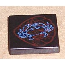 Part 3068px10 Tile 2 x 2 with Blue and Red Scallop and Crab Pattern 